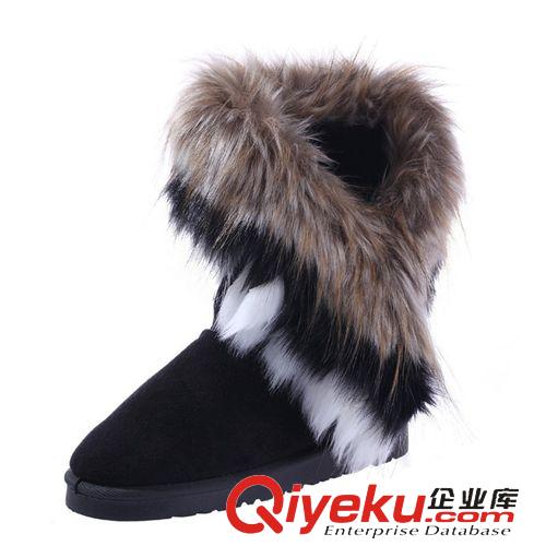 靴子 2013新款高筒靴子氣質(zhì) 保暖舒適女靴雪地靴仿兔毛狐貍毛女鞋原始圖片3