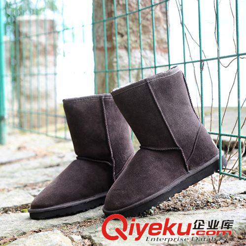 牛皮雪地靴 雪地靴5825 中筒中邦 雪地靴靴子 保暖防水 女靴子雪地棉 防滑底原始圖片3