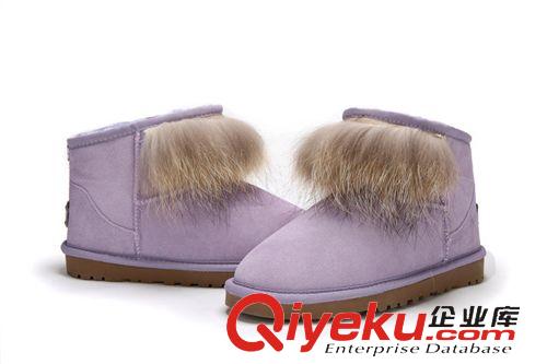 IVG雪地靴 IVG{zx1}款冬季新品 雪地靴5528狐貍毛超大毛毛 zp牛皮女靴子