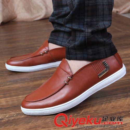熱銷產(chǎn)品 廠家直銷春秋男鞋子舒適英倫潮流男士韓版休閑皮鞋透氣軟皮懶人鞋原始圖片2