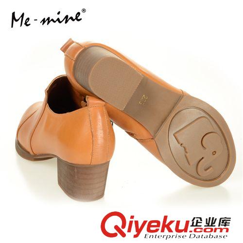 按【材質(zhì)】分 2015千色圖春季新款女士zp英倫時(shí)尚拉鏈皮鞋拼接單鞋裸靴 批發(fā)