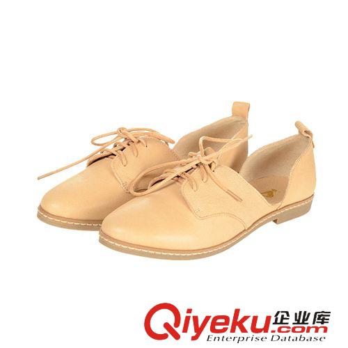 按【材質】分 千色圖2015春季新款zp休閑復古英倫風女鞋系帶平底單鞋女平底鞋