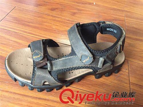 15年5月外貿鞋 5/4 外貿夏季新品男式磨砂皮涼鞋沙灘鞋晉江曉豐庫存鞋批發B055原始圖片2