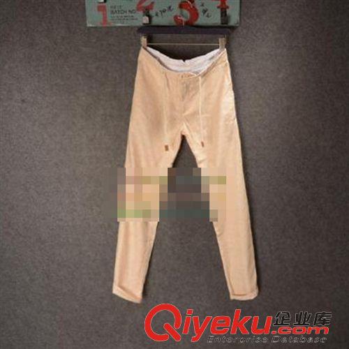 男士下裝 四色齊發2015新款夏裝棉麻男裝透氣休閑長褲 男褲原始圖片3
