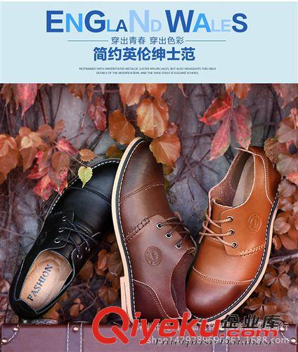 手工休閑鞋 新款系帶大頭皮鞋男鞋 頭層牛皮工裝鞋手工縫線牛皮單鞋男士皮鞋原始圖片3