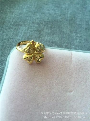 歐幣飾品 歐幣金首飾 純黃銅鍍24k黃金 微商貨源爆款精品花頭戒指廠家直銷原始圖片3