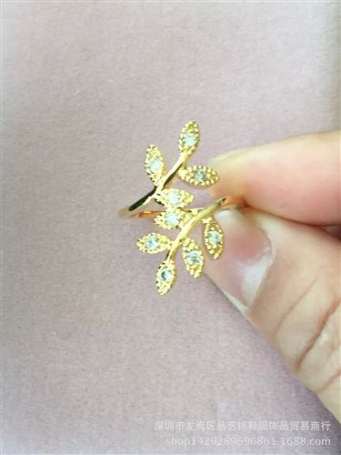 歐幣飾品 男女歐幣戒指批發(fā)時尚活口花戒 婚慶首飾 鑲鉆金戒指支持一件代發(fā)原始圖片2