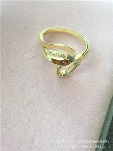 歐幣飾品 男女歐幣戒指批發(fā)時尚活口花戒 婚慶首飾 鑲鉆金戒指支持一件代發(fā)原始圖片3