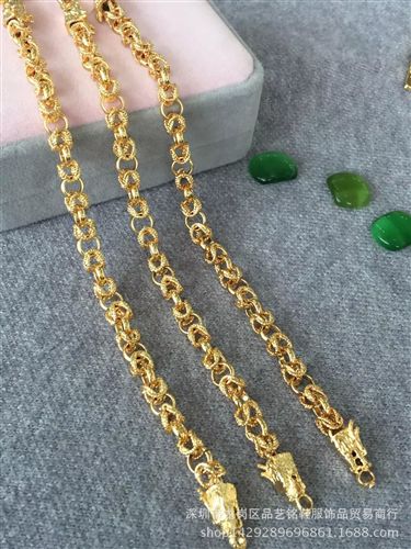 歐幣飾品 海底金硬幣土豪金首飾 歐幣飾品批發 歐幣男士項鏈 寶靈黃銅首飾