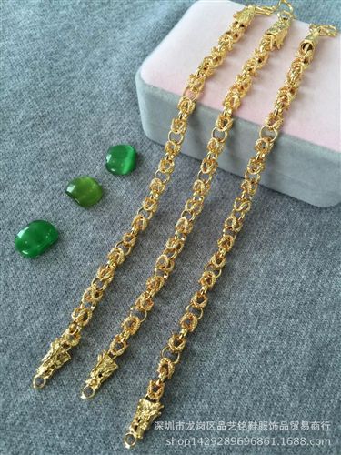 歐幣飾品 海底金硬幣土豪金首飾 歐幣飾品批發 歐幣男士項鏈 寶靈黃銅首飾