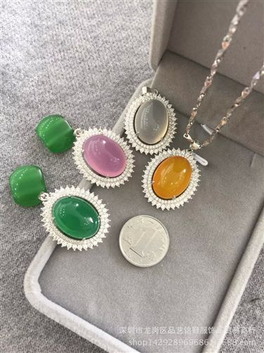 歐幣飾品 批發歐幣項鏈 吊墜項鏈 寶石花項鏈鍍金項鏈廠家直銷免費代理代發
