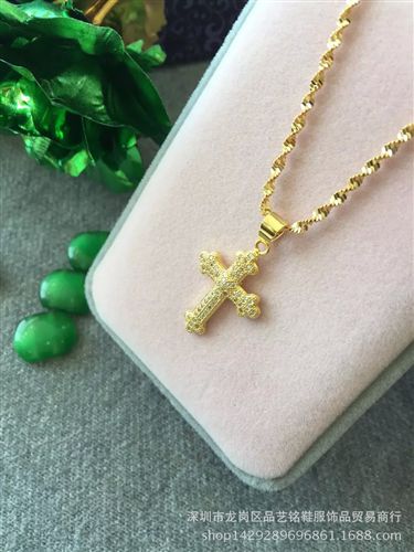 歐幣飾品 歐洲站新款歐幣項鏈 時尚個性男女式項鏈微鑲鑰匙十字架一件代發