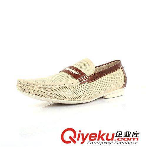 休閑鞋 外貿(mào)原單涼鞋皮鞋 英倫羊皮沖孔透氣休閑鞋 男大碼士春夏季單鞋原始圖片3