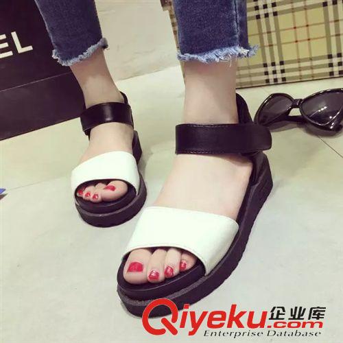 5.05~5.10 2015新款歐美夏季坡跟涼鞋女厚底防水臺低跟露趾防滑松糕女鞋批發
