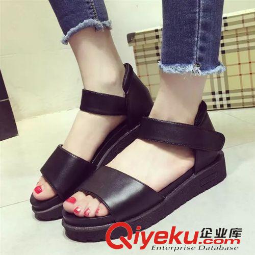 5.05~5.10 2015新款歐美夏季坡跟涼鞋女厚底防水臺低跟露趾防滑松糕女鞋批發