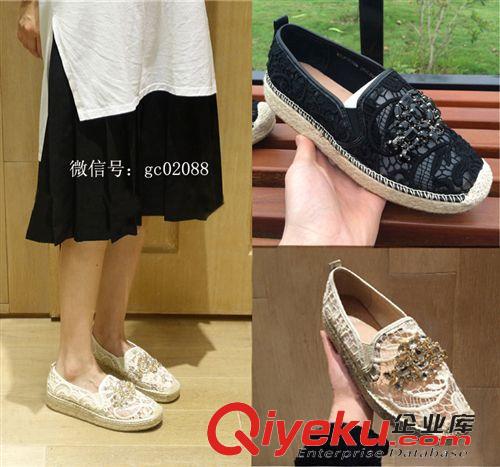 【2015年新品】 2015年春款單鞋虎頭漁夫鞋麻繩底帆布女鞋平底樂福鞋懶人鞋