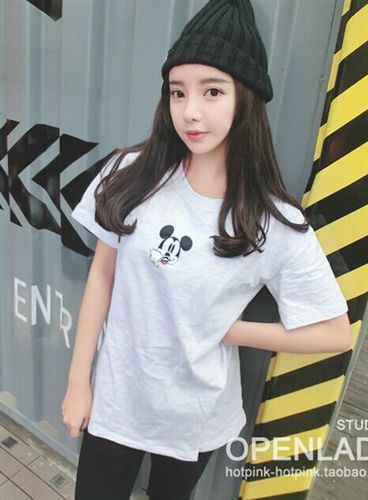 2015五月新款 2015春夏新品迪士尼米奇磨毛女式T恤女原始圖片3