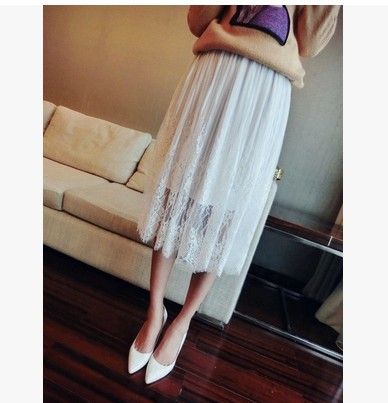 女式下裝 2615#2015春裝 ts蕾絲半身裙秋冬蕾絲半身裙長裙原始圖片3