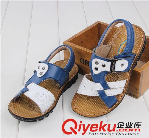 品牌男童鞋 2015夏季新款zp男童涼鞋兒童涼鞋中小童牛皮沙灘鞋潮大童涼鞋