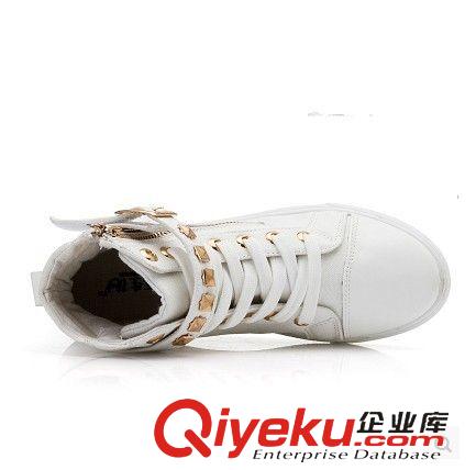 帆布鞋 2015春款新款高幫鞋單鞋厚底運動鞋內增高女鞋休閑鞋子潮韓版原始圖片3