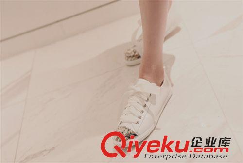 新款zp單鞋 2014秋季爆款zp 女鞋 新款潮 女鞋 百搭水鉆系帶平底鞋 女單鞋原始圖片2