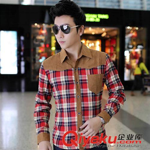 2015年03月02號(hào) 2015年新款韓版時(shí)尚春裝拼色男長(zhǎng)袖襯衫原始圖片3