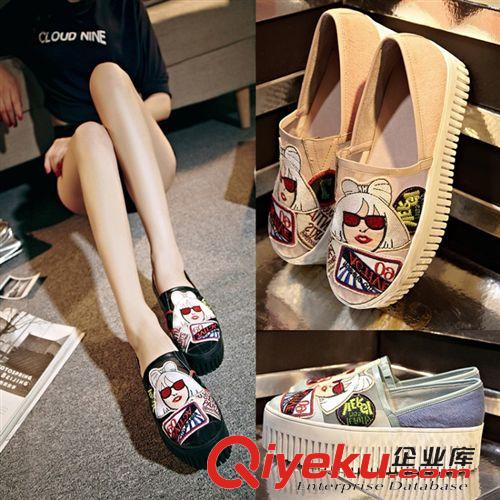 爆款專區 2015新品歐美dp新款印花婚鞋羊皮女鞋中粗跟單鞋