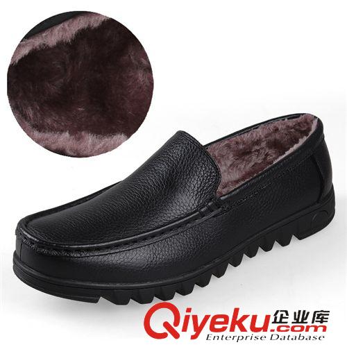 男鞋 秋冬款外貿(mào)正裝皮鞋男鞋 休閑男鞋牛皮鞋 加絨保暖低幫棉單鞋批發(fā)原始圖片2