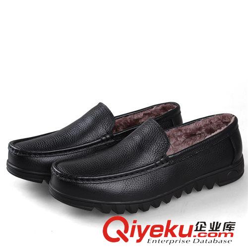 男鞋 秋冬款外貿(mào)正裝皮鞋男鞋 休閑男鞋牛皮鞋 加絨保暖低幫棉單鞋批發(fā)原始圖片3