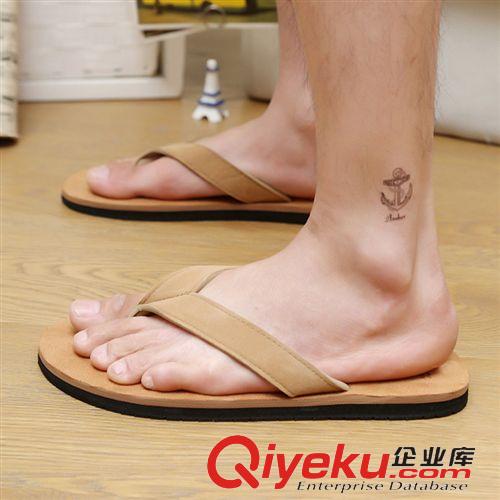 男鞋二區(qū) FH超輕透氣百搭清爽活力情侶鞋時(shí)尚潮流情侶人字拖拼色反絨皮拖鞋原始圖片2