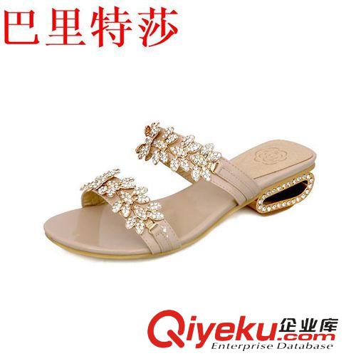 仿皮涼拖鞋 青春學院派女涼拖鞋高級PU女涼拖鞋印花仿皮套趾超高跟女涼拖鞋