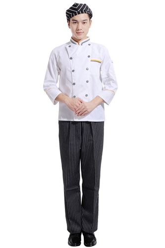 秋冬制服系列 酒店飯店廚房餐飲長袖廚師服 武漢廠家長期供應 大量現貨支持訂購