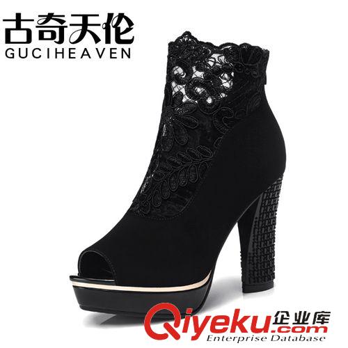 古奇天倫 古奇天倫 8157 魚嘴網(wǎng)紗女鞋 蕾絲高跟鞋 休閑防水臺女鞋子原始圖片2