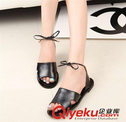 四月第四波新品 2015夏季新款森女鞋韓版平跟平底腳環(huán)綁帶魚(yú)嘴涼鞋涼鞋潮批發(fā)原始圖片2