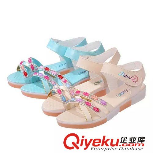 15年四月第五波新品 2015夏季新款七彩底水鉆拼色涼鞋女學(xué)院風(fēng)平跟青年學(xué)生涼拖鞋原始圖片3