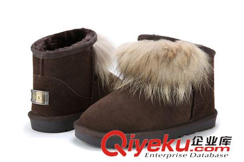 IVG雪地靴 真皮防水 雪地靴 狐貍毛 女靴子批發低邦短靴 低筒靴子 牛筋底原始圖片2