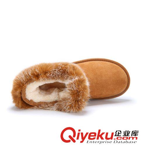 IVG雪地靴 2014冬季 新品 批發 雪地靴 兔毛低幫潮流 zp牛皮 短靴子 女靴原始圖片2