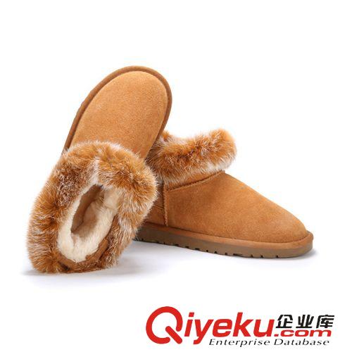 IVG雪地靴 2014冬季 新品 批發 雪地靴 兔毛低幫潮流 zp牛皮 短靴子 女靴原始圖片3