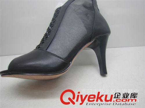 時尚女靴子 千秋紅2015春款歐洲站街頭時尚網(wǎng)紗魚嘴短靴高跟鏤空單鞋女鞋079原始圖片3