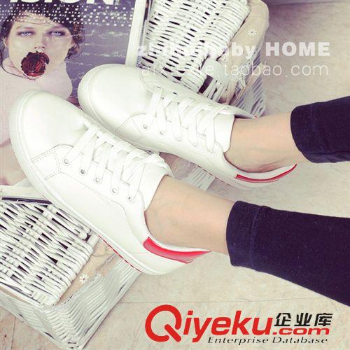 單鞋 黑牛背媳婦 白色休閑鞋拼色歐美軟皮球鞋 松糕厚底系帶小白鞋潮鞋原始圖片3