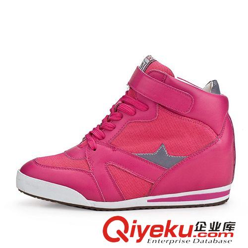 2014秋冬{zx1}款 2014秋季新品韓版內(nèi)增高坡跟運(yùn)動(dòng)休閑女高幫鞋潮一件代發(fā)原始圖片2