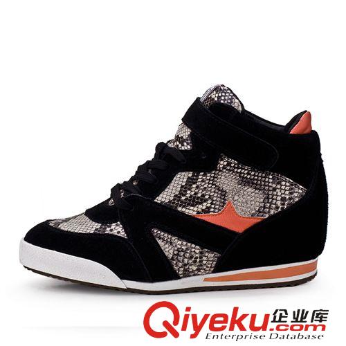 2014秋冬{zx1}款 2014秋季新品韓版內增高坡跟運動休閑女高幫鞋子潮一件代發原始圖片2