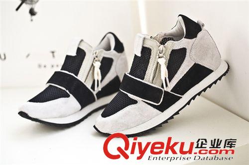 2014新款高幫鞋 春夏款 韓版透氣網紗zp拼色內增高低幫鞋休閑鞋女鞋混批原始圖片2