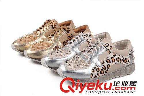 2014新款低幫休閑鞋 夏季新品 韓版豹紋鉚釘百搭休閑低幫鞋女鞋子一件代發 混批原始圖片3