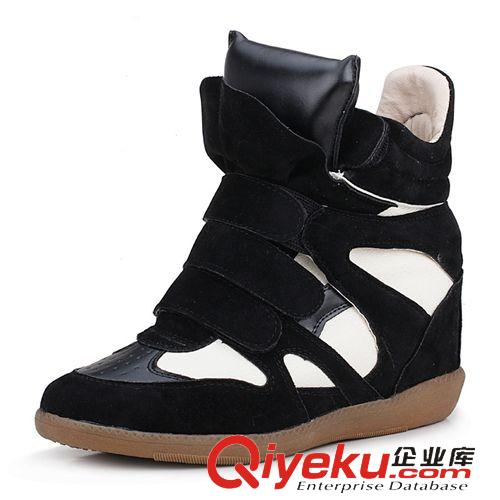 劉嘉玲同款 明星雜志同款  劉嘉玲同款女鞋內(nèi)增高拼色高幫鞋 運(yùn)動(dòng)鞋女鞋混批原始圖片3