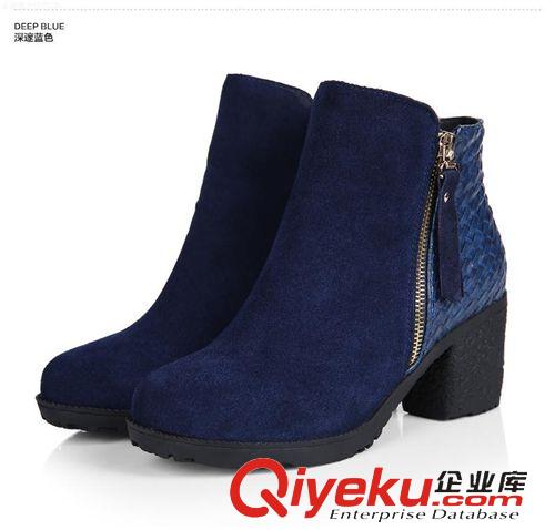高跟鞋 2013秋冬新款英倫復古粗跟高跟zp女靴代理   外貿女靴zp原始圖片2
