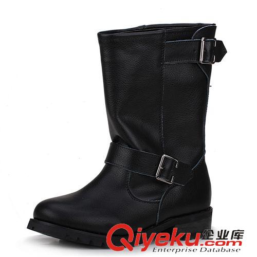 明星同款 2013秋冬新款 蕭亞軒同款中款馬丁靴機(jī)車(chē)靴中筒靴騎士靴女靴子