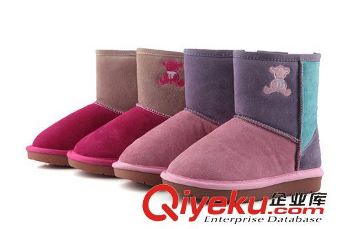 童鞋 2013年新款韓版冬季兒童親子拼色小熊雪地靴兒童雪地靴混批原始圖片3