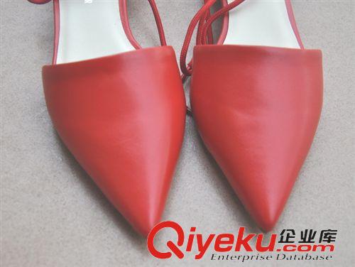 女鞋 網(wǎng)紅老佛爺推薦 Ann #demeulemeester 尖頭半拖后綁帶真皮涼鞋拖原始圖片2