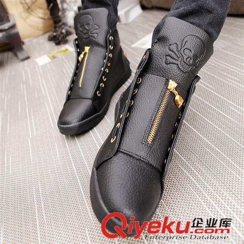 男鞋 專柜品質(zhì) 熱銷新款時(shí)尚男士純色側(cè)拉鏈單鞋 厚底舒適潮男單鞋